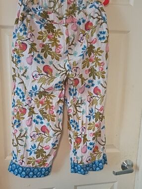Printfresh Girls Floral & Bird Pull-On Pants - White, Pink, Green, Blue